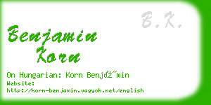 benjamin korn business card